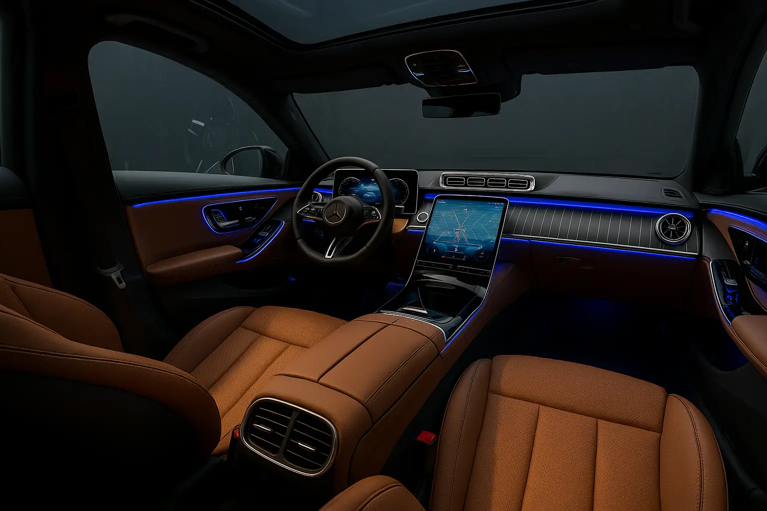 نمای داخلی ماشین فول آپشن با امکانات لوکس